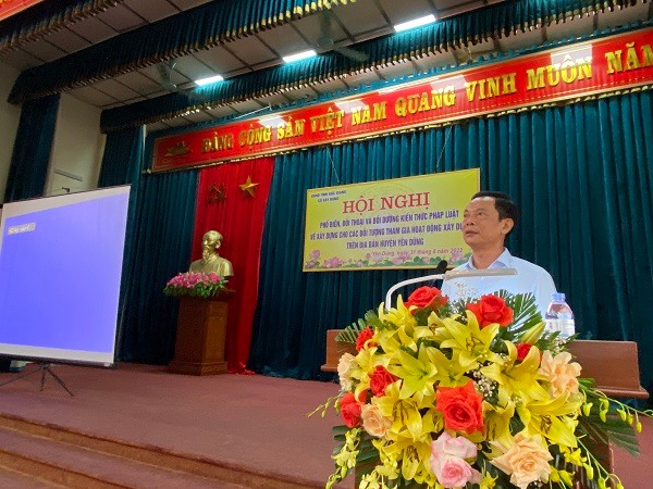 Hội nghị phổ biến, đối thoại và bồi dưỡng kiến thức pháp luật về xây dựng tại huyện Yên Dũng